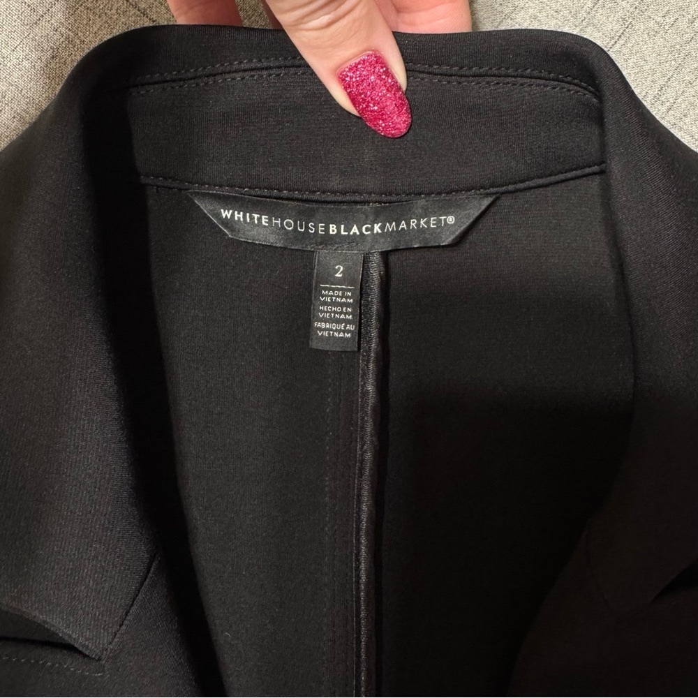 White House Black Market The Essential Blazer Jacket Black Size 2 - Picture 13 of 14